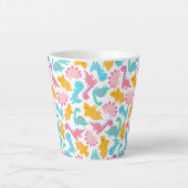 Tasse Latte Motif Dinosaur rose et Turquoise (Devant)