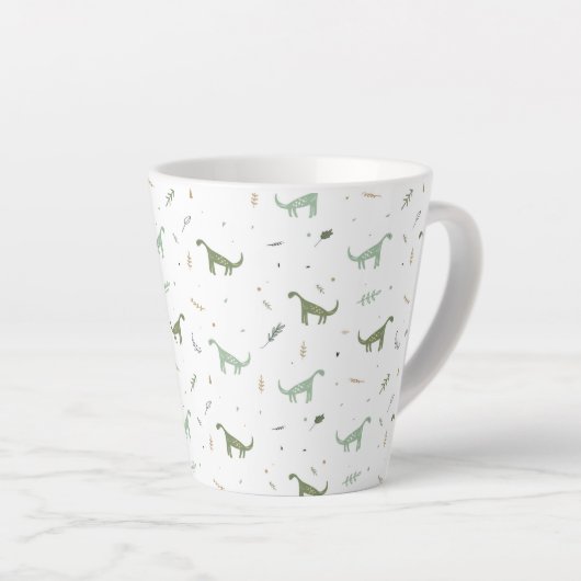 Tasse Latte Motif Dinosaure Vert (Angle droit)