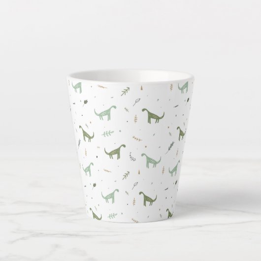 Tasse Latte Motif Dinosaure Vert (Devant)