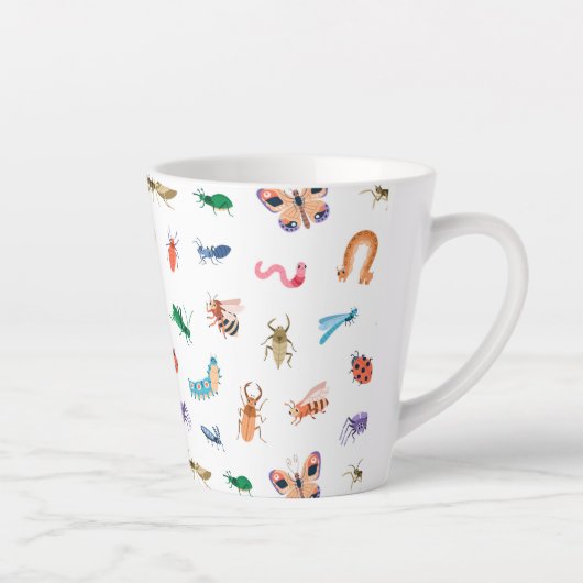 Tasse Latte Motif d'insectes coloré mignon (Droite)