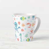Tasse Latte Motif du monde marin (Angle droit)