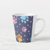 Tasse Latte Motif Empreintes de Pattes d'Animaux Colorés (Droite)