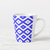 Tasse Latte Motif en diamant bleu et blanc (Droite)