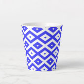 Tasse Latte Motif en diamant bleu et blanc (Devant)