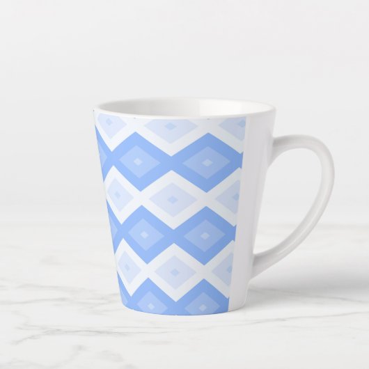 Tasse Latte Motif en diamant bleu pâle (Droite)
