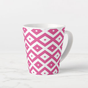 Tasse Latte Motif en diamant rose et blanc