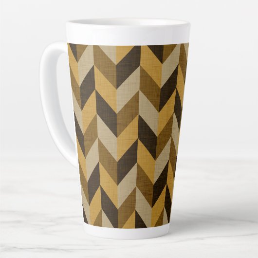 Tasse Latte Motif en squelette doré et brun (Angle gauche)