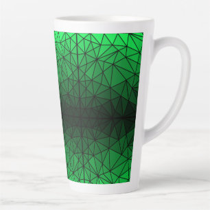 Tasse Latte Motif en verre tendu 02.Vert.Ligne noire BG
