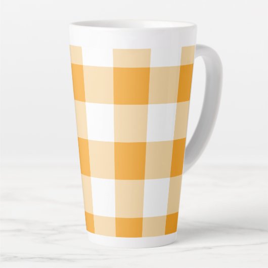 Tasse Latte Motif En vichy jaune (Angle droit)
