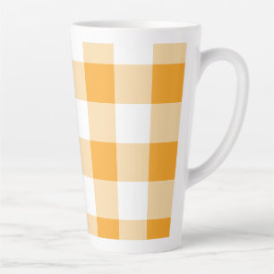 Tasse Latte Motif En vichy jaune