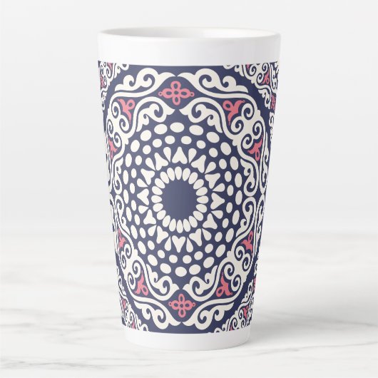Tasse Latte Motif ethnique Mandala boho chic style indien (Devant)