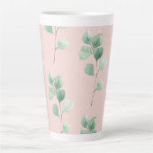 Tasse Latte Motif Feuille d'aquarelle moderne (Devant)