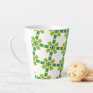 Tasse Latte Motif Feuille, Motif De Feuilles, Feuilles Verts