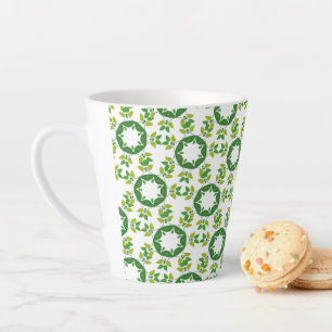 Tasse Latte Motif Feuille, Motif De Feuilles, Feuilles Verts