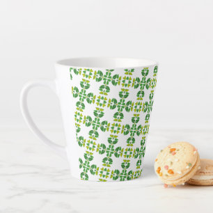 Tasse Latte Motif Feuille, Motif De Feuilles, Feuilles Verts
