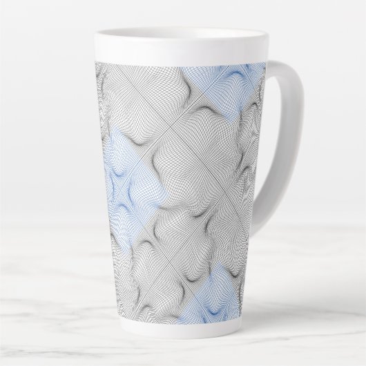Tasse Latte Motif filaire 08,B Blanc BG (Angle droit)