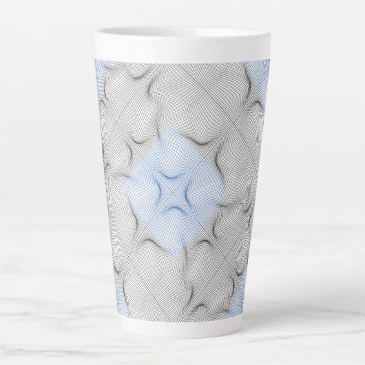 Tasse Latte Motif filaire 08,B Blanc BG (Devant)
