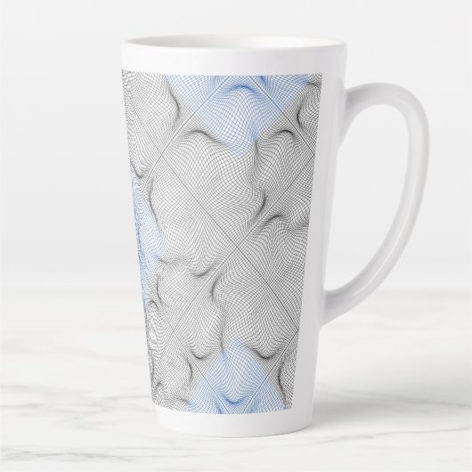 Tasse Latte Motif filaire 08,B Blanc BG (Droite)