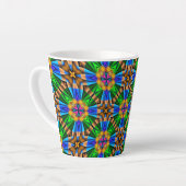 Tasse Latte Motif Fleurs Abstraites uniques (Angle gauche)