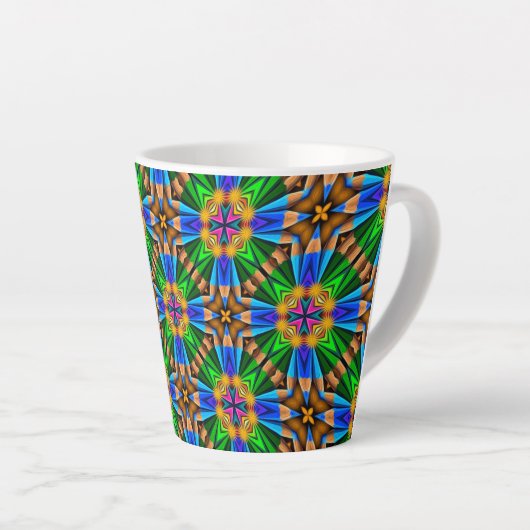 Tasse Latte Motif Fleurs Abstraites uniques (Angle droit)