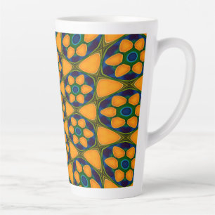 Tasse Latte Motif Fleurs Abstraites uniques