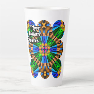Tasse Latte Motif Fleurs Abstraites uniques