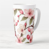Tasse Latte Motif Fleurs cerises (Angle droit)