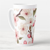 Tasse Latte Motif Fleurs cerises (Angle gauche)