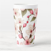 Tasse Latte Motif Fleurs cerises (Devant)
