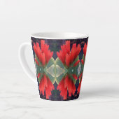Tasse Latte Motif Fleurs rouges (Angle gauche)