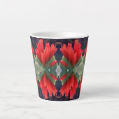 Tasse Latte Motif Fleurs rouges (Devant)