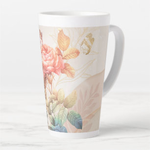 Tasse Latte motif floral