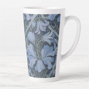 Tasse Latte Motif floral à l'aquarelle bleue élégante