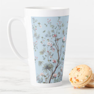 Tasse Latte Motif floral antique bleu