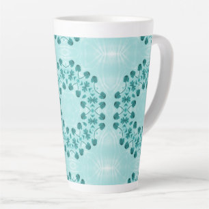 Tasse Latte Motif floral, bleu Turquoise