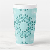Tasse Latte Motif floral, bleu Turquoise (Devant)