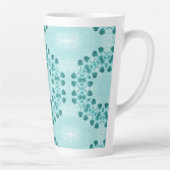 Tasse Latte Motif floral, bleu Turquoise (Droite)