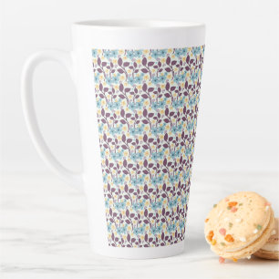 Tasse Latte Motif floral sans couture Style vintage