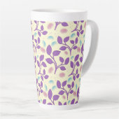 Tasse Latte Motif floral violet foncé | Esthétique sans coutur (Angle droit)