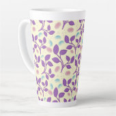 Tasse Latte Motif floral violet foncé | Esthétique sans coutur (Angle gauche)