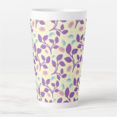 Tasse Latte Motif floral violet foncé | Esthétique sans coutur (Devant)