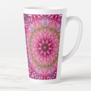 Tasse Latte Motif géométrique à fleurs rose Mandala-67545