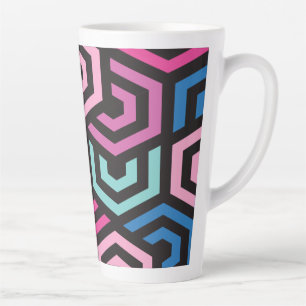 Tasse Latte Motif géométrique coloré