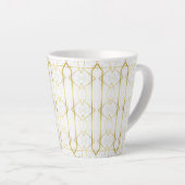 Tasse Latte motif géométrique Marbre blanc et or (Angle droit)