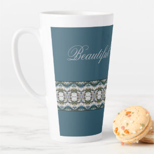 Tasse Latte Motif gris avec bleu