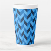 Tasse Latte Motif Herringbone en bleu (Devant)
