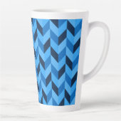 Tasse Latte Motif Herringbone en bleu (Droite)