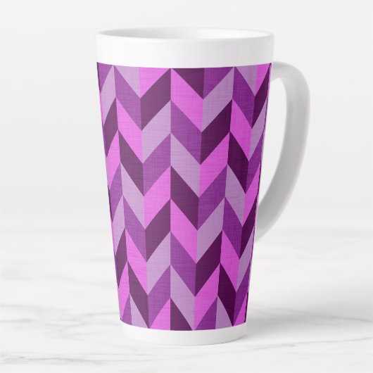 Tasse Latte Motif Herringbone en violet (Angle droit)