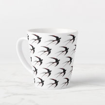 Motif Hirondelles Noires en Vol