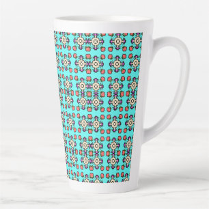 Tasse Latte Motif mandala floral sans couture